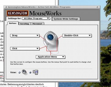 MouseWorks Settings Window